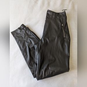 Privy Black Faux Leather pants size M.